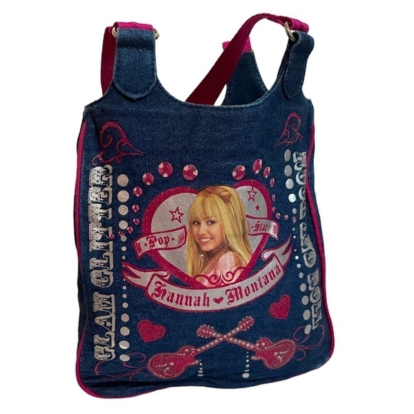 Vintage Handbags - Vintage Hannah Montana Denim Purse y2k miley cyrus pink Jean bag